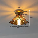 Modern chrome glass led ceiling light bedroom frosted ribbed lamp