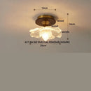 Modern chrome glass led ceiling light bedroom frosted ribbed lamp