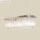 DecorBites™ Simple Chrome Pendant Lighting with 4 Clear Glass Rods for Kitchen Island