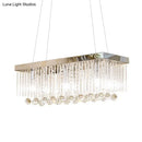 DecorBites™ Simple Chrome Pendant Lighting with 4 Clear Glass Rods for Kitchen Island