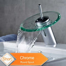 Modern chrome glass spout basin faucet bathroom waterfall design