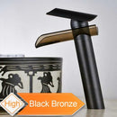 Modern chrome glass spout basin faucet bathroom waterfall design