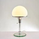 Modern chrome glass table lamp bedroom frosted dome light