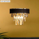 Modern chrome & gold crystal block sconce light fixture bedroom lamp