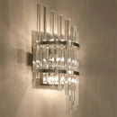 Modern chrome & gold crystal prism sconce wall lamp living room
