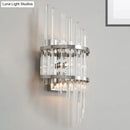 DecorBites™ Modern Crystal Prism Sconce Lighting - 3 Lights - Chrome/Gold Finish - Living Room Wall Mounted Lamp