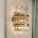 DecorBites™ Modern Crystal Prism Sconce Lighting - 3 Lights - Chrome/Gold Finish - Living Room Wall Mounted Lamp