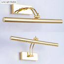 Modern chrome & gold led bathroom wall lamp with tubular metal shade