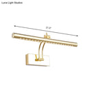 Modern chrome & gold led bathroom wall lamp with tubular metal shade