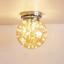 Modern chrome gypsophila led ceiling light bedroom glass globe