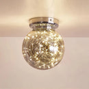 Modern chrome gypsophila led ceiling light bedroom glass globe