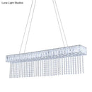 DecorBites™ Modern Crystal LED Kitchen Island Pendant Light with Chain Fringe - Oversized Rectangle Design