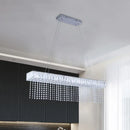 DecorBites™ Modern Crystal LED Kitchen Island Pendant Light with Chain Fringe - Oversized Rectangle Design