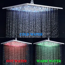 Modern chrome led rainfall shower head bathroom color changing light