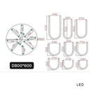Modern chrome led u shape chandelier pendant lamp dining room