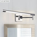 Modern chrome led vanity sconce bedroom warm white wall light