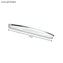 DecorBites™ Sleek Modern Metal Vanity Lighting: Oval Shade LED Wall Light Sconce in Chrome, 15"/21" Dia, Warm/White Light