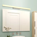 Modern chrome led wall light with streamlined metal shade bathroom