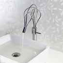 Modern chrome led waterfall bathroom faucet with blue light stream