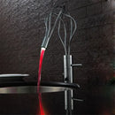 Modern chrome led waterfall bathroom faucet with blue light stream