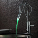 Modern chrome led waterfall bathroom faucet with blue light stream