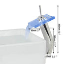 Modern chrome led waterfall glass basin mixer faucet bathroom