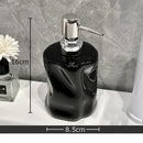 Modern chrome & matte white wrinkle ceramic soap dispenser set bathroom