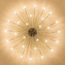 Modern chrome metal led chandelier starburst living room light