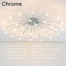 Modern chrome metal led chandelier starburst living room light