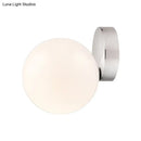 Modern chrome milk glass globe wall lamp living room light
