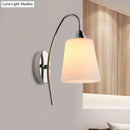 Modern chrome milky glass trumpet wall sconce stairway light