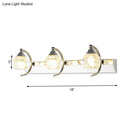 Modern chrome mushroom vanity mirror light with crystal shades bathroom