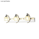 Modern chrome mushroom vanity mirror light with crystal shades bathroom