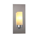 Modern chrome opal glass tube wall light bedroom sconce
