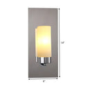 Modern chrome opal glass tube wall light bedroom sconce