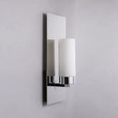 Modern chrome opal glass tube wall light bedroom sconce