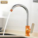 Modern chrome & orange single handle kitchen faucet mixer tap