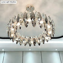Modern chrome oval crystal clear chandelier for dining room