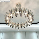 Modern chrome oval crystal clear chandelier for dining room