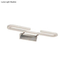 DecorBites™ Modern LED Acrylic Vanity Light Fixture in White - Paper Clip Shaped Wall Sconce Lamp for Bathroom