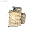 Modern chrome rectangle crystal wall light living room 110v-120v