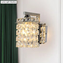 Modern chrome rectangle crystal wall light living room 110v-120v