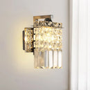 Modern chrome rectangle crystal wall light living room 110v-120v
