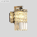 Modern chrome rectangle crystal wall light living room 110v-120v