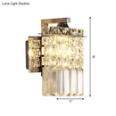 Modern chrome rectangle crystal wall light living room 110v-120v