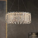 Modern chrome rectangular crystal pendant ceiling lamp dining room