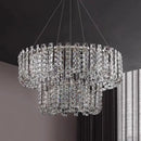 Modern chrome rectangular crystal pendant ceiling lamp dining room