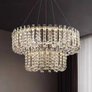 Modern chrome rectangular crystal pendant ceiling lamp dining room