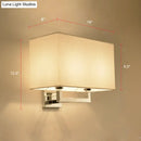 DecorBites™ Modern Chrome 2-Light Rectangular Fabric Wall Lamp