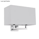DecorBites™ Modern Chrome 2-Light Rectangular Fabric Wall Lamp